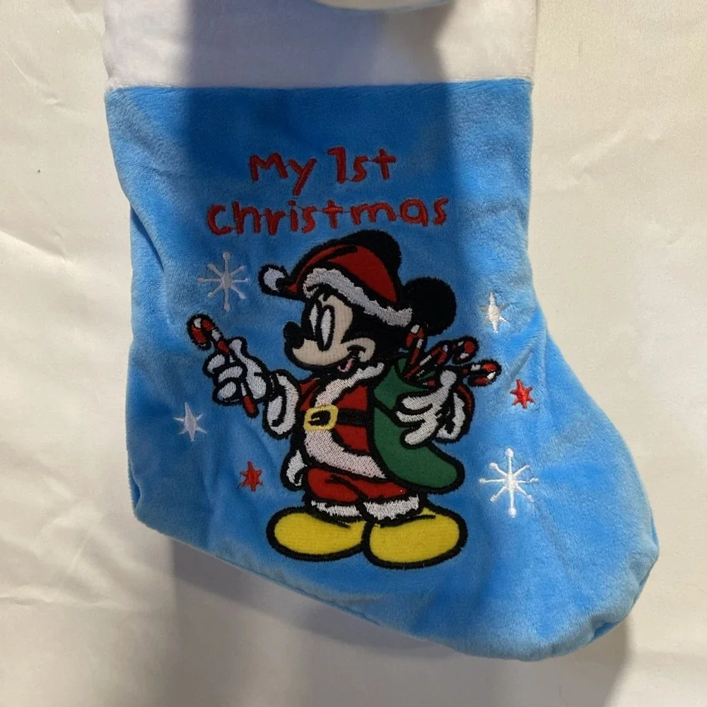 Disney Baby First Mickey Mouse Christmas Hat & Stocking‎ Set NWT